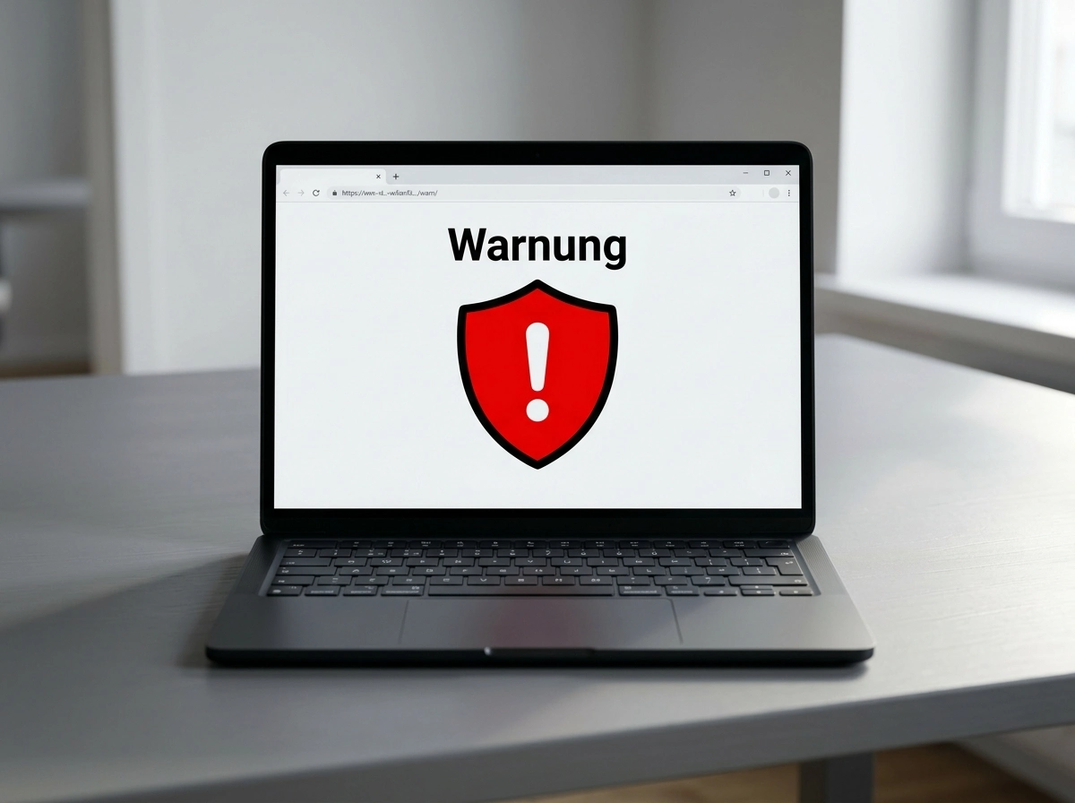 Browserseite mit Warnhinweis vor einem unseriösen Wettanbieter im Internet