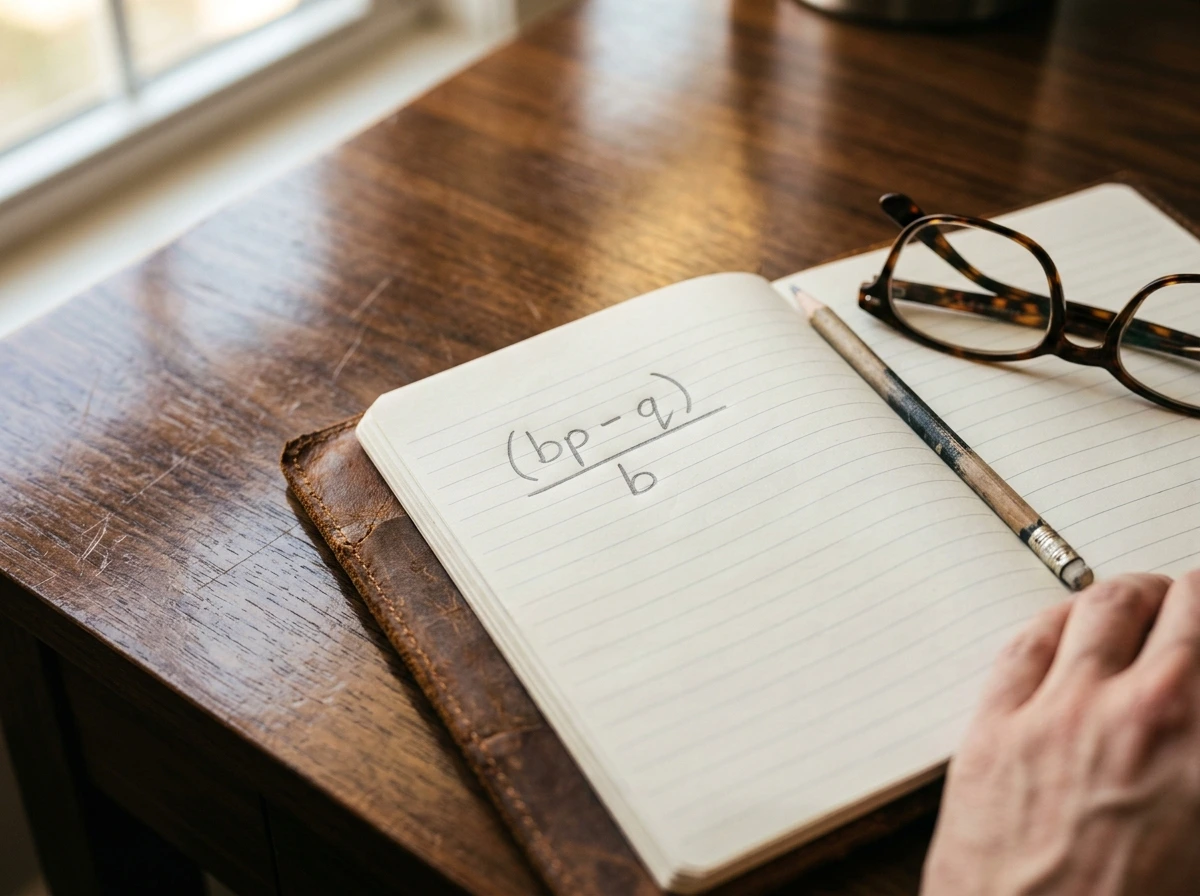 Anwendung der Kelly-Formel auf virtuelle Pferderennen mit Stift und Notizbuch