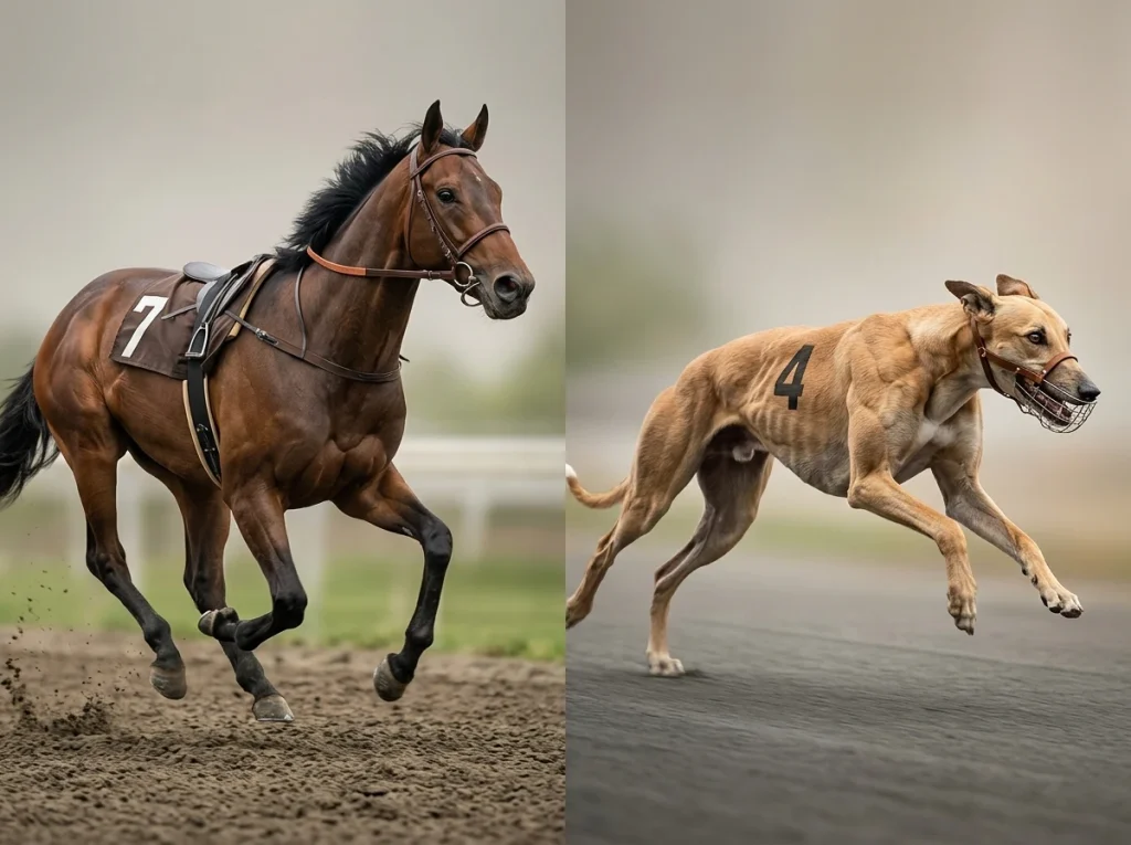 Virtuelle Pferderennen vs. virtuelle Hunderennen